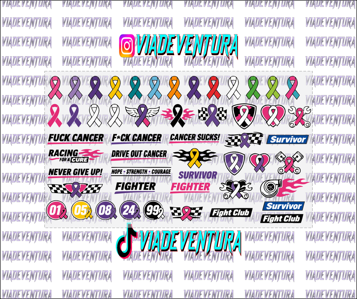 Cancer Awareness 1/64 UNIVERSAL WHITE TONER Universal Waterslide Decal for Hot