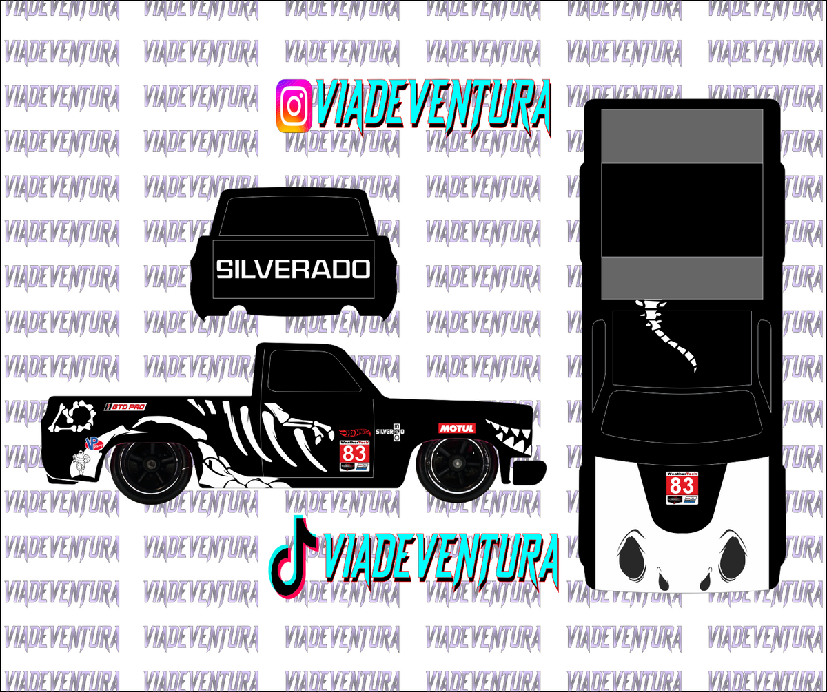 Bone Dino 1/64 83 Silverado WHITE TONER Universal Waterslide Decal for Hot