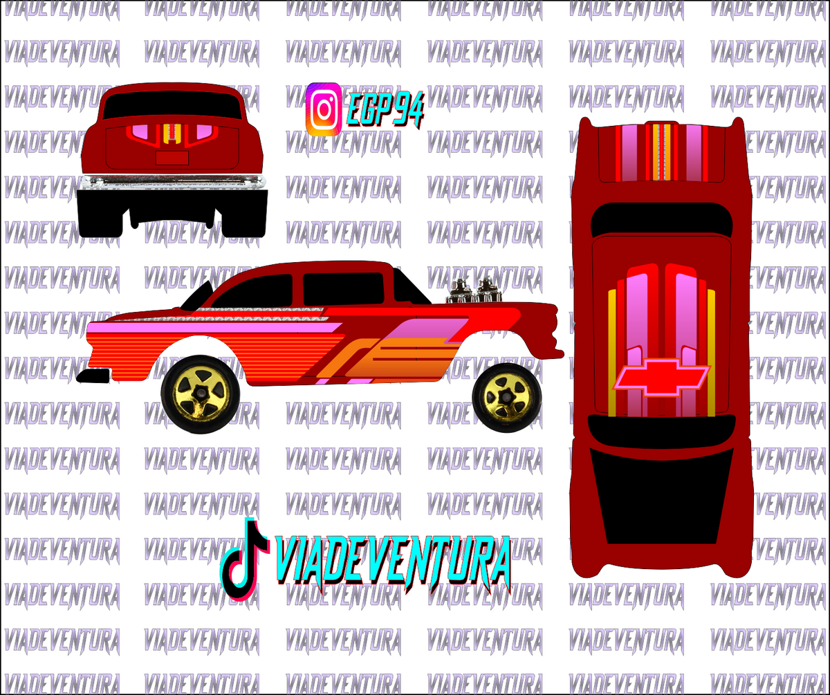 Lowrider V1 1/64 55 Gasser WHITE TONER Universal Waterslide Decal for Hot
