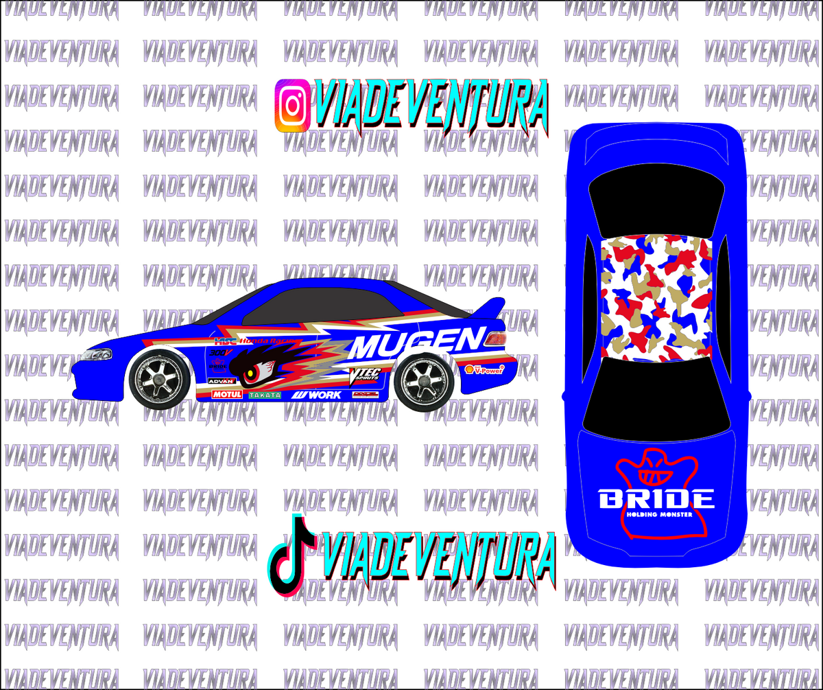 Mugen Camo White 1/64 Civic FD2 WHITE TONER Universal Waterslide Decal for Hot