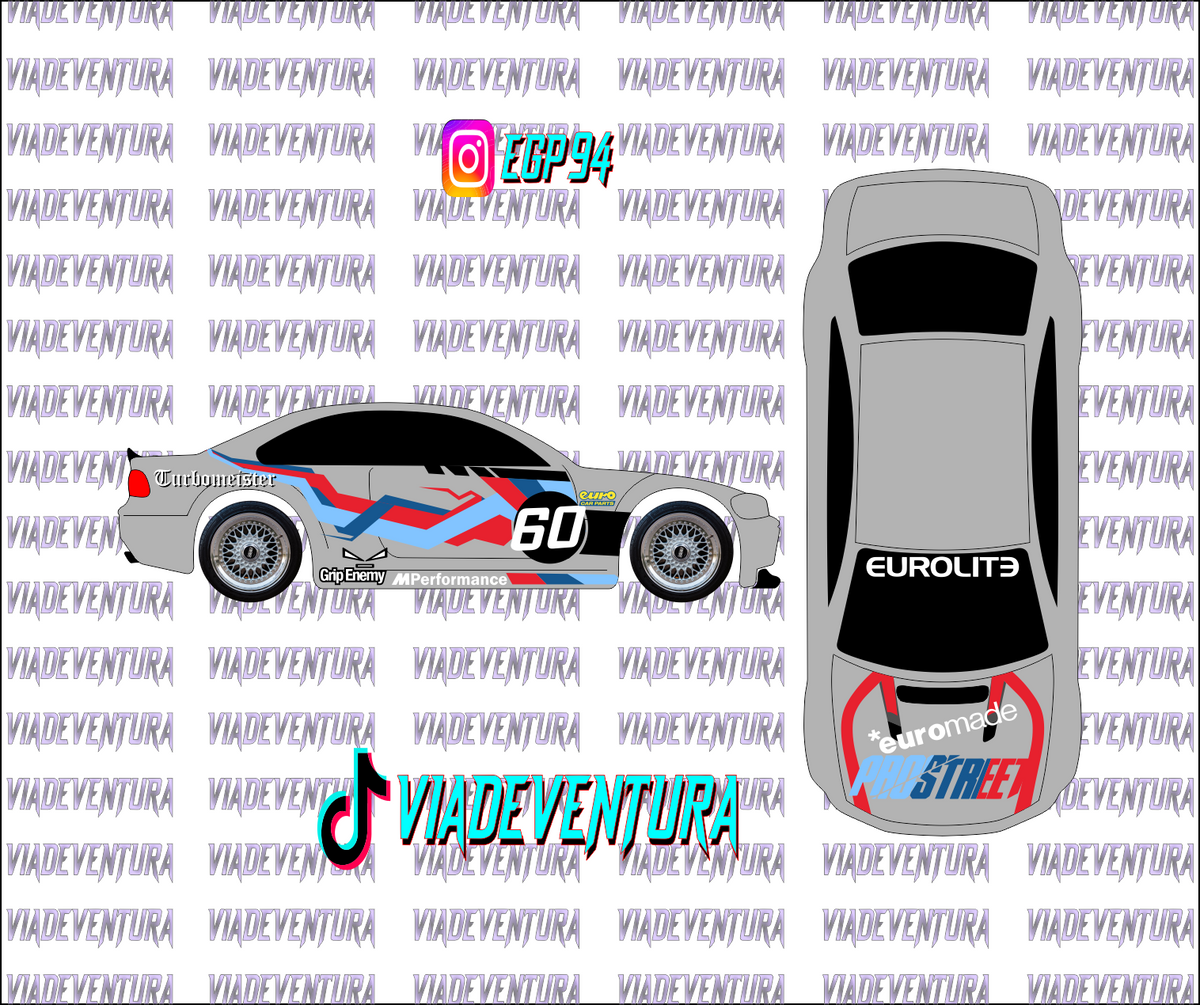 Pro Street 1/64 BMW M3 E46 WHITE TONER Universal Waterslide Decal for Hot