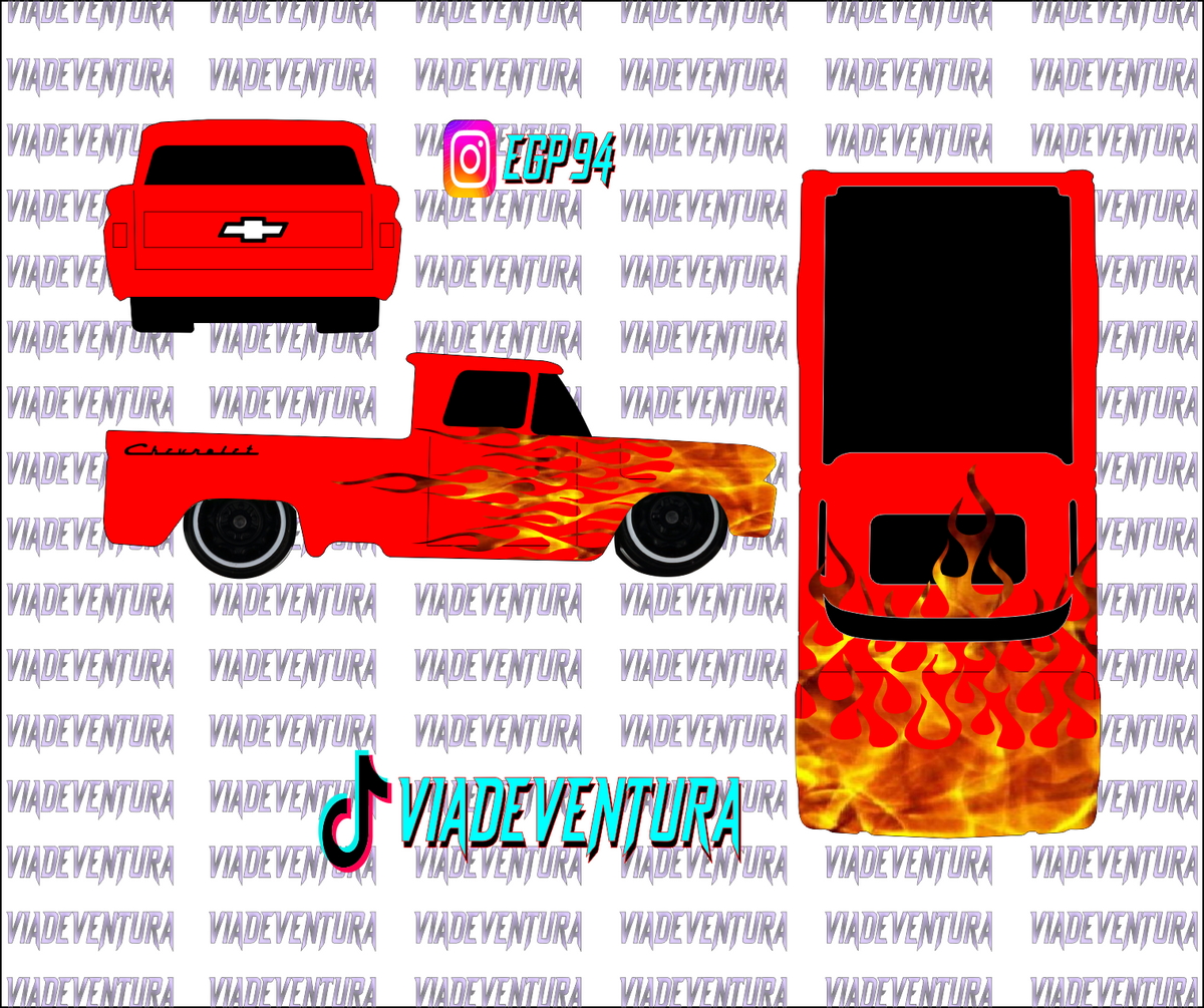 Flames 1/64 62 Chevy WHITE TONER Universal Waterslide Decal for Hot
