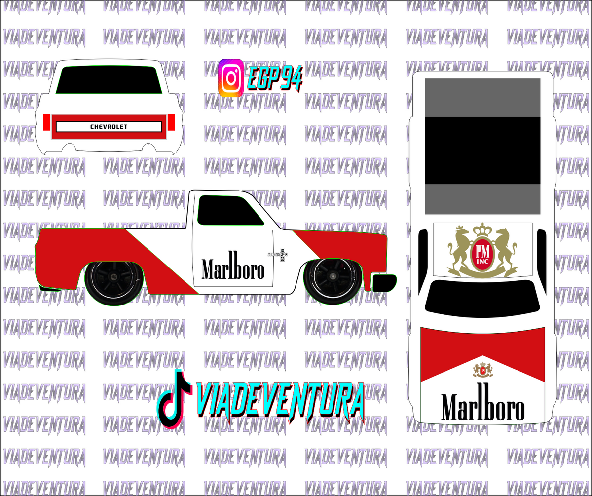 Marboro 1/64 83 Silverado WHITE TONER Universal Waterslide Decal for Hot