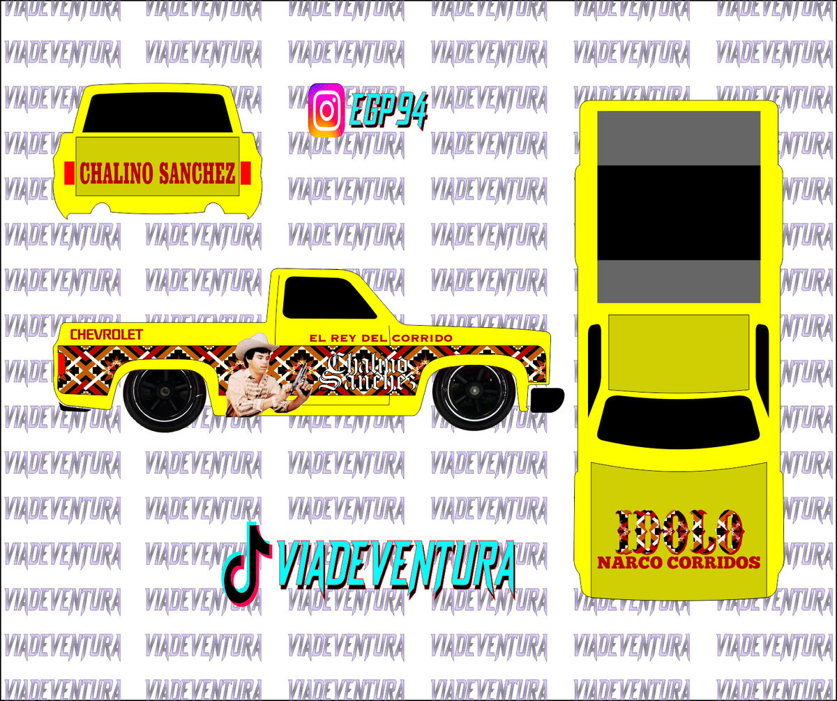 Chalino Sanchez 1/64 83 Silverado WHITE TONER Universal Waterslide Decal for Hot