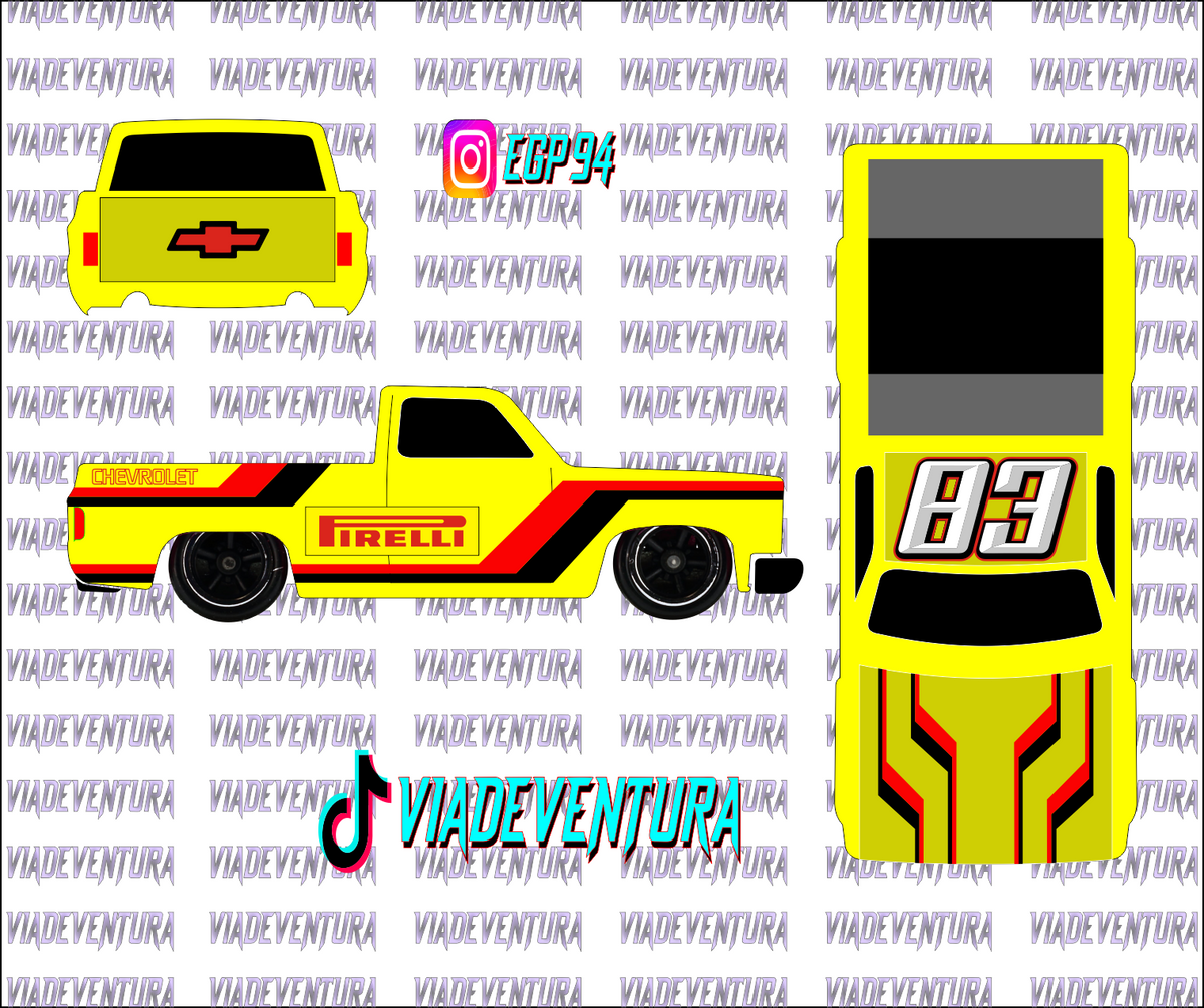 Pirelli Black 1/64 83 Silverado WHITE TONER Universal Waterslide Decal for Hot