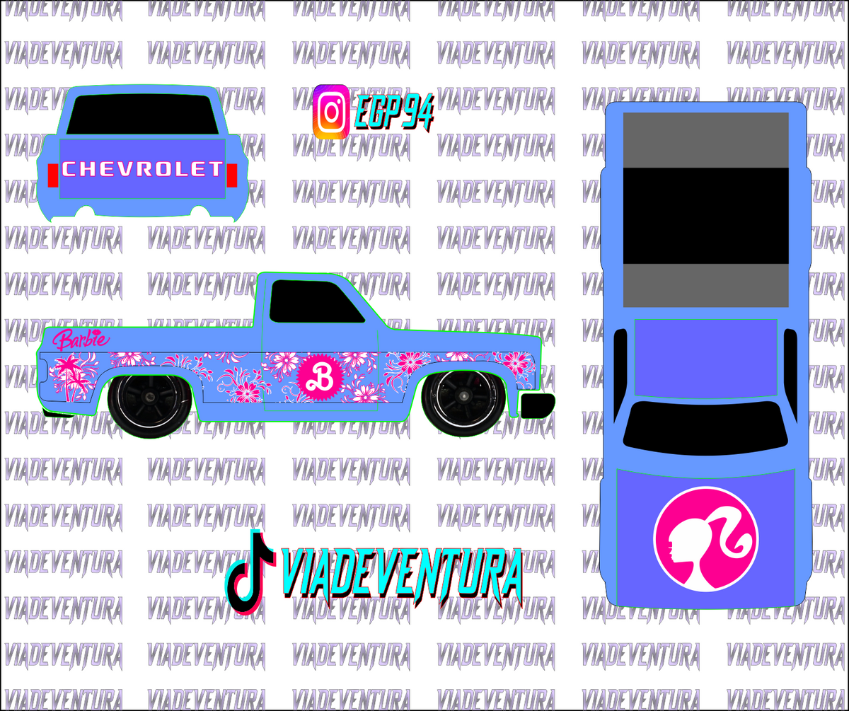 Barbie V2 1/64 83 Silverado WHITE TONER Universal Waterslide Decal for Hot