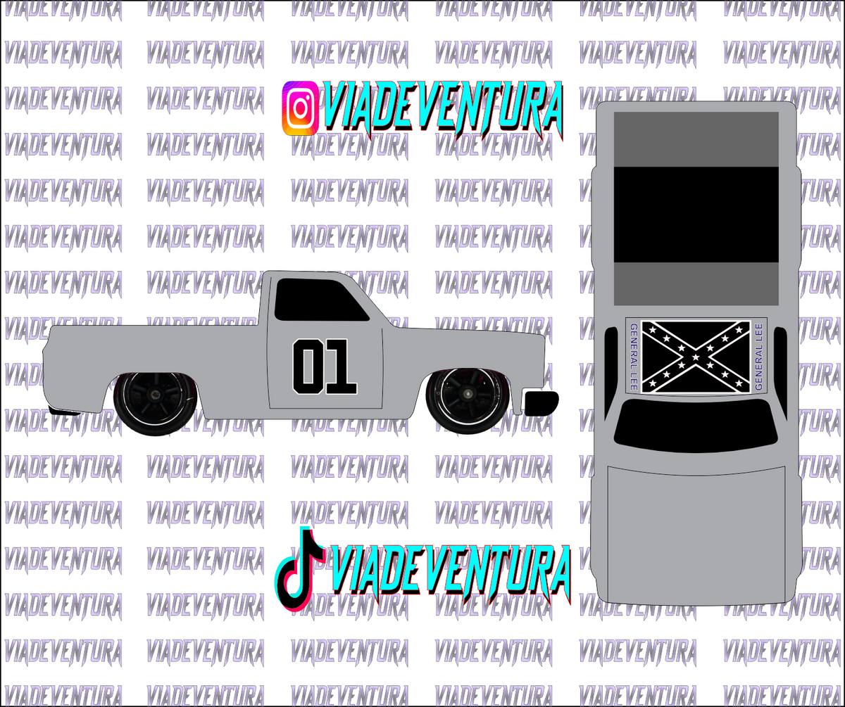 2X General Lee 1/64 83 Silverado WHITE TONER Universal Waterslide Decal for Hot