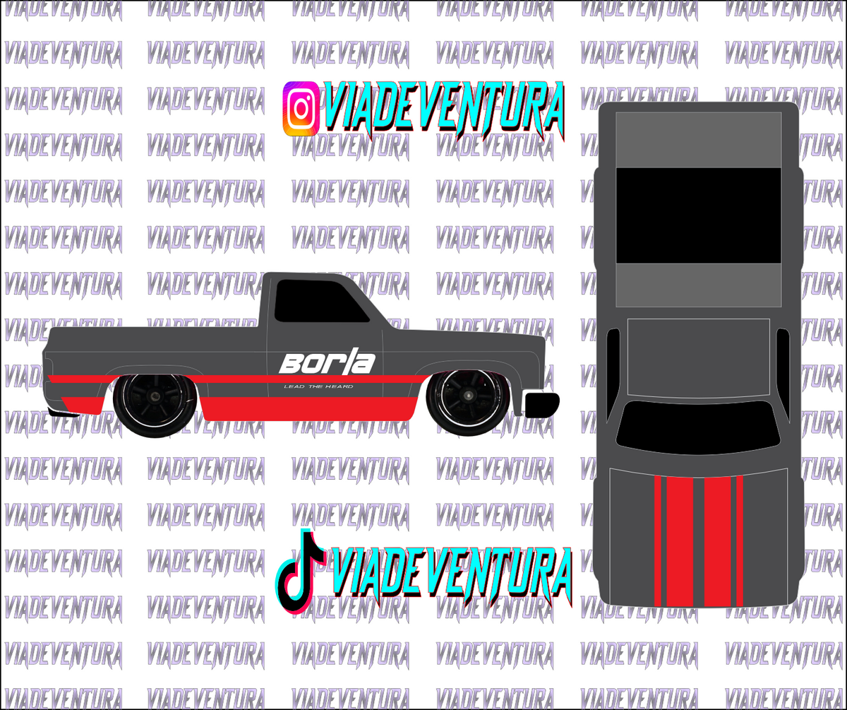 Borla 1/64 83 Silverado WHITE TONER Universal Waterslide Decal for Hot