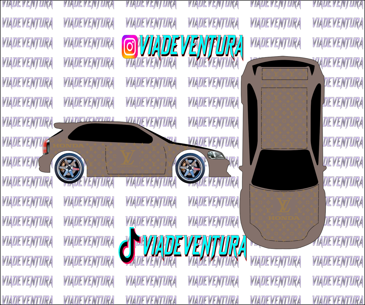 LouV 1/64 EK9 Civic WHITE TONER Universal WaterSlide Decal for Hot