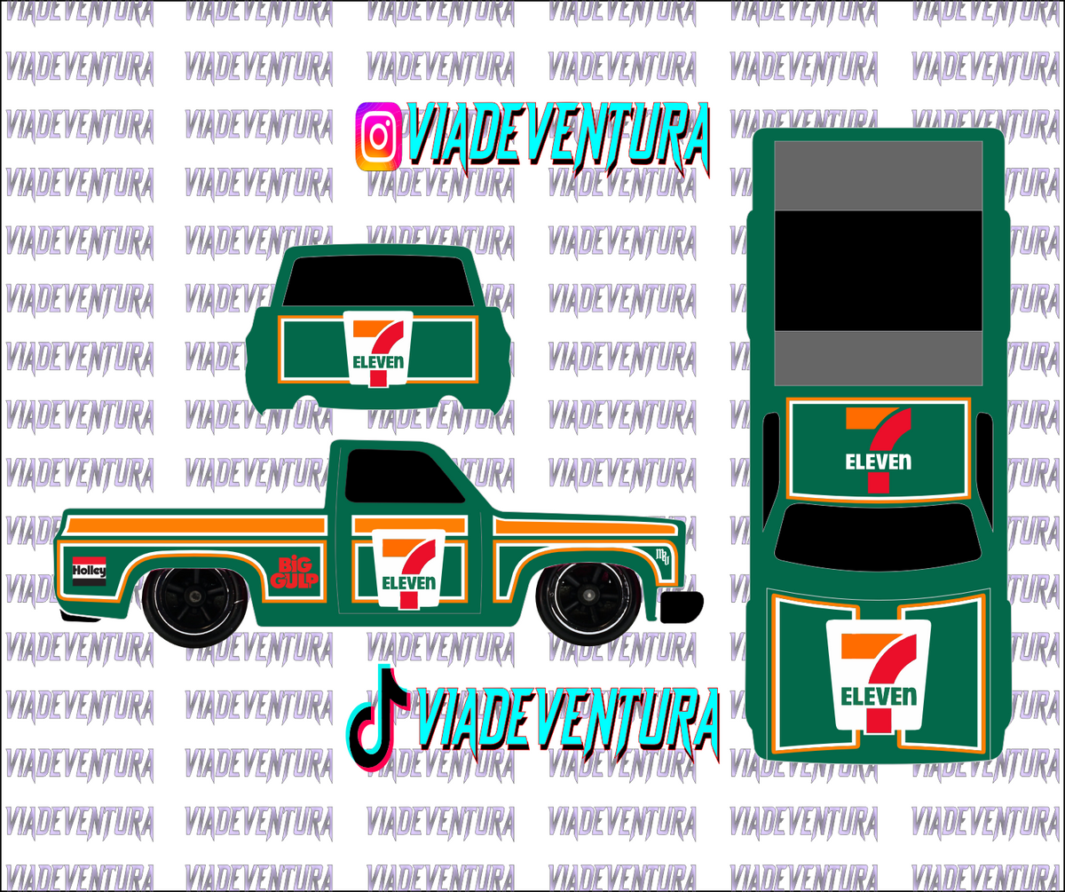 7Eleven V2 1/64 83 Silverado WHITE TONER Universal Waterslide Decal for Hot