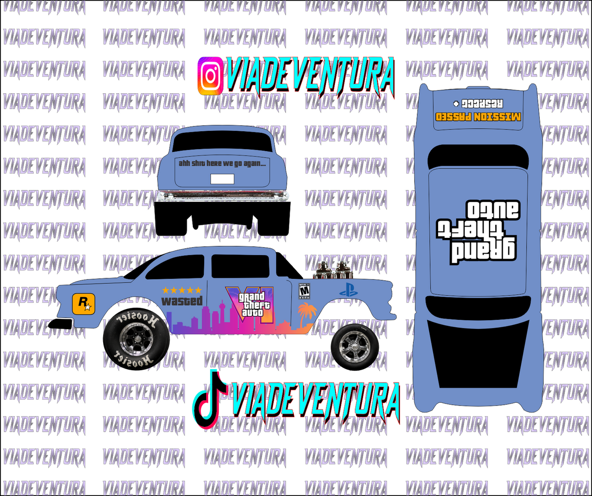 GTA IV 1/64 55 Gasser WHITE TONER Universal Waterslide Decal for Hot