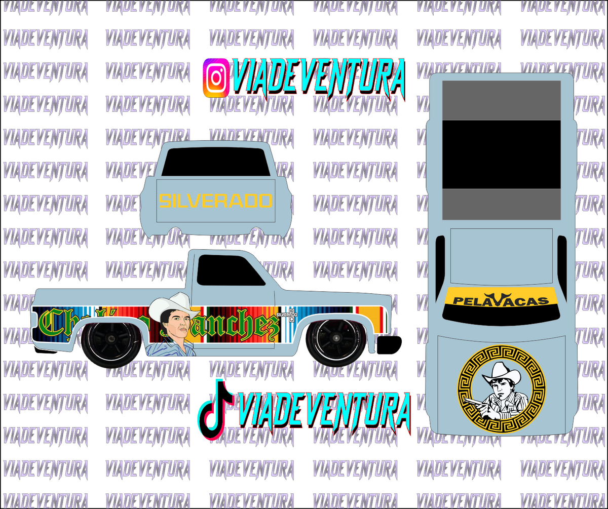 Chalino Sanchez 1/64 83 Silverado WHITE TONER Universal Waterslide Decal for Hot