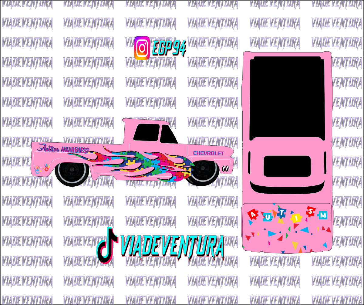 Autism Flames 1/64 62 Chevy WHITE TONER Universal Waterslide Decal for Hot
