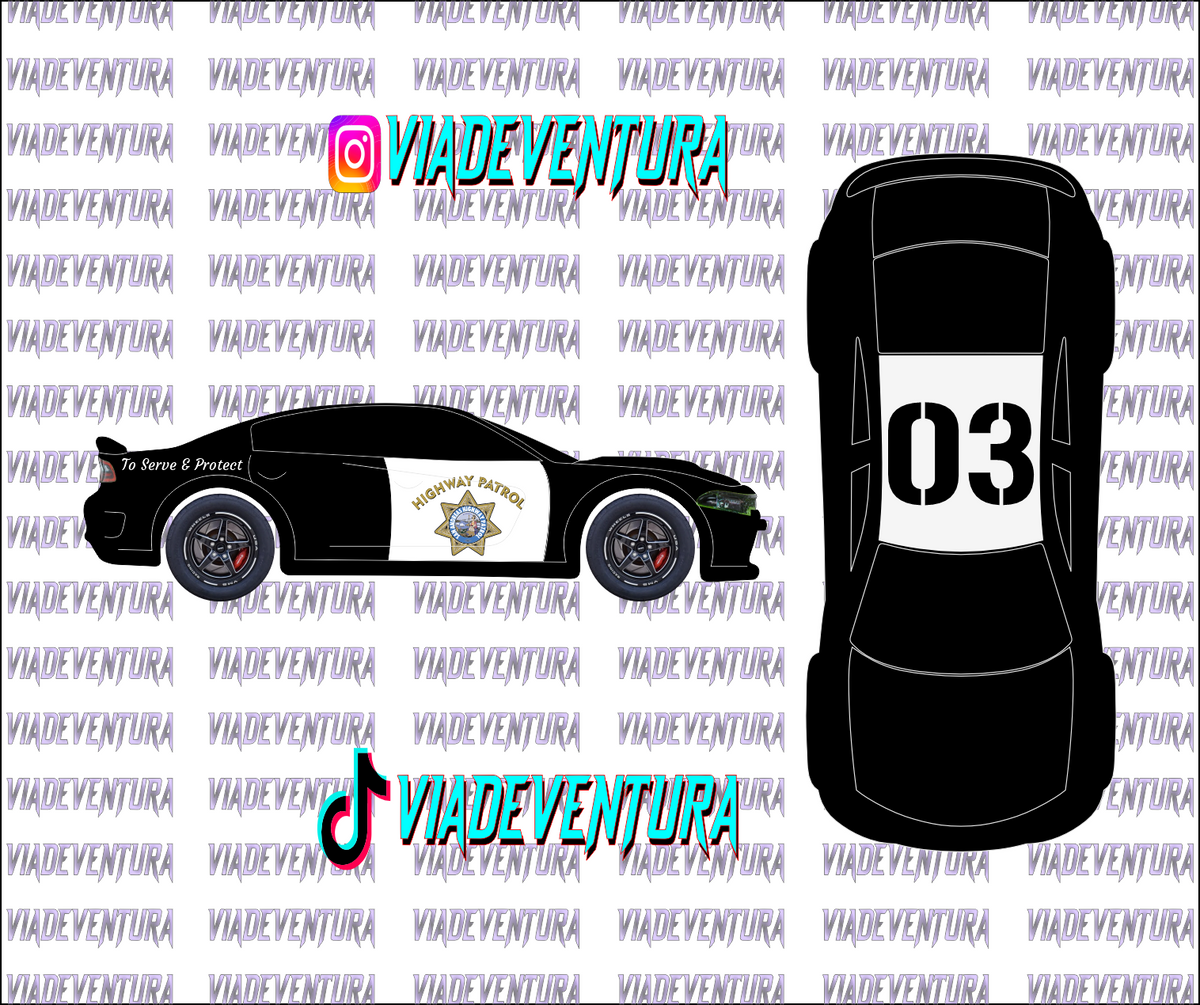 2X Highway Patrol 1/64 Charger WHITE TONER Universal Waterslide Decal for Hot
