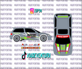 Time Attack 1/64 EF Civic WHITE TONER Universal WaterSlide Decal for Hot