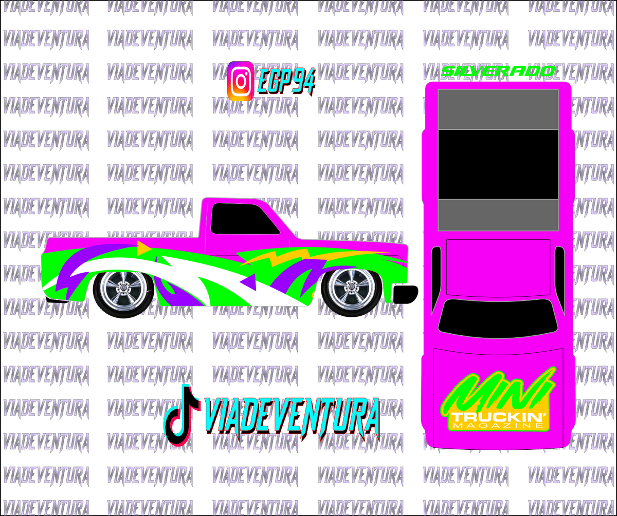 90s Theme V2 1/64 83 Silverado WHITE TONER Universal Waterslide Decal for Hot