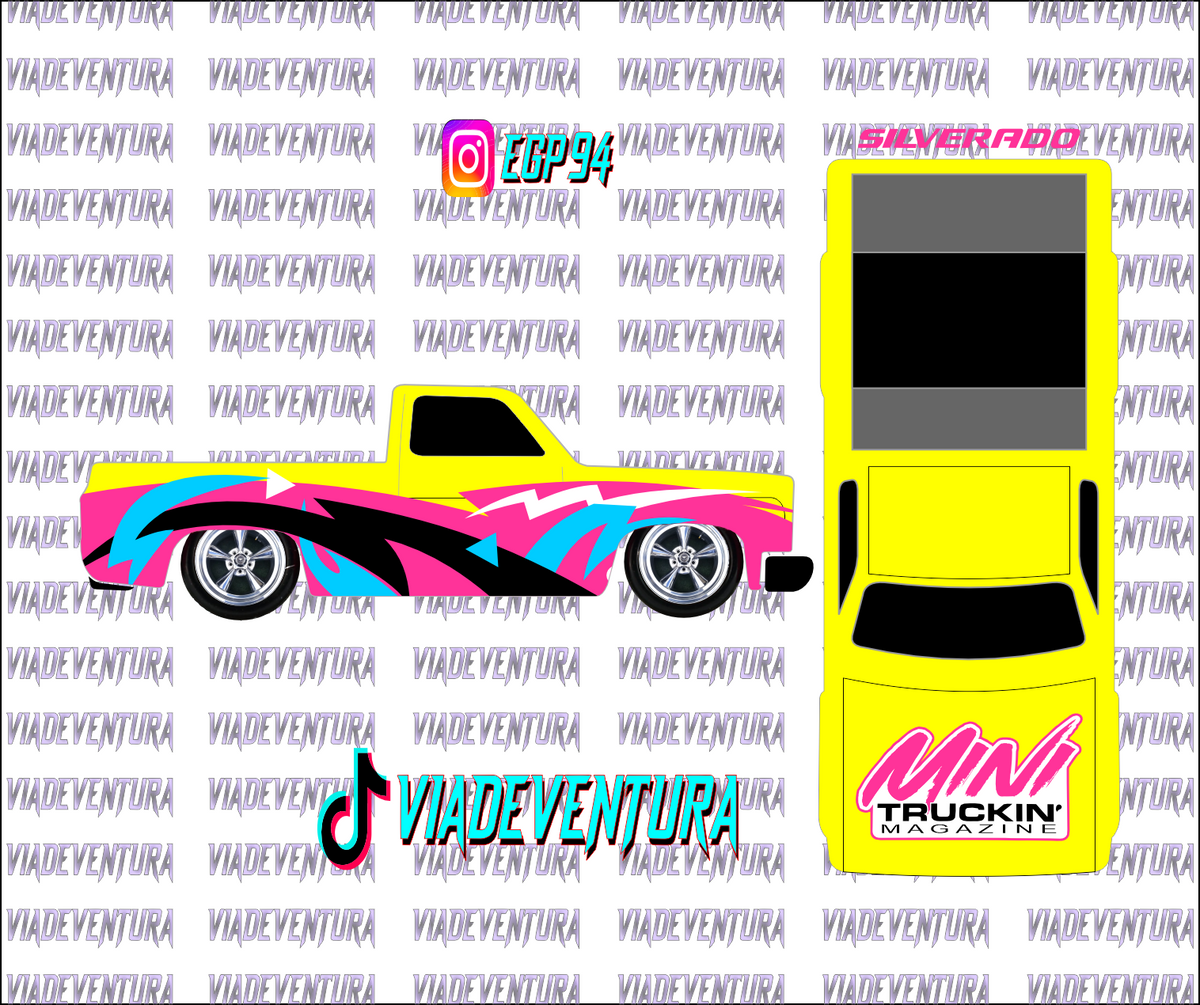 90s Theme V2 1/64 83 Silverado WHITE TONER Universal Waterslide Decal for Hot