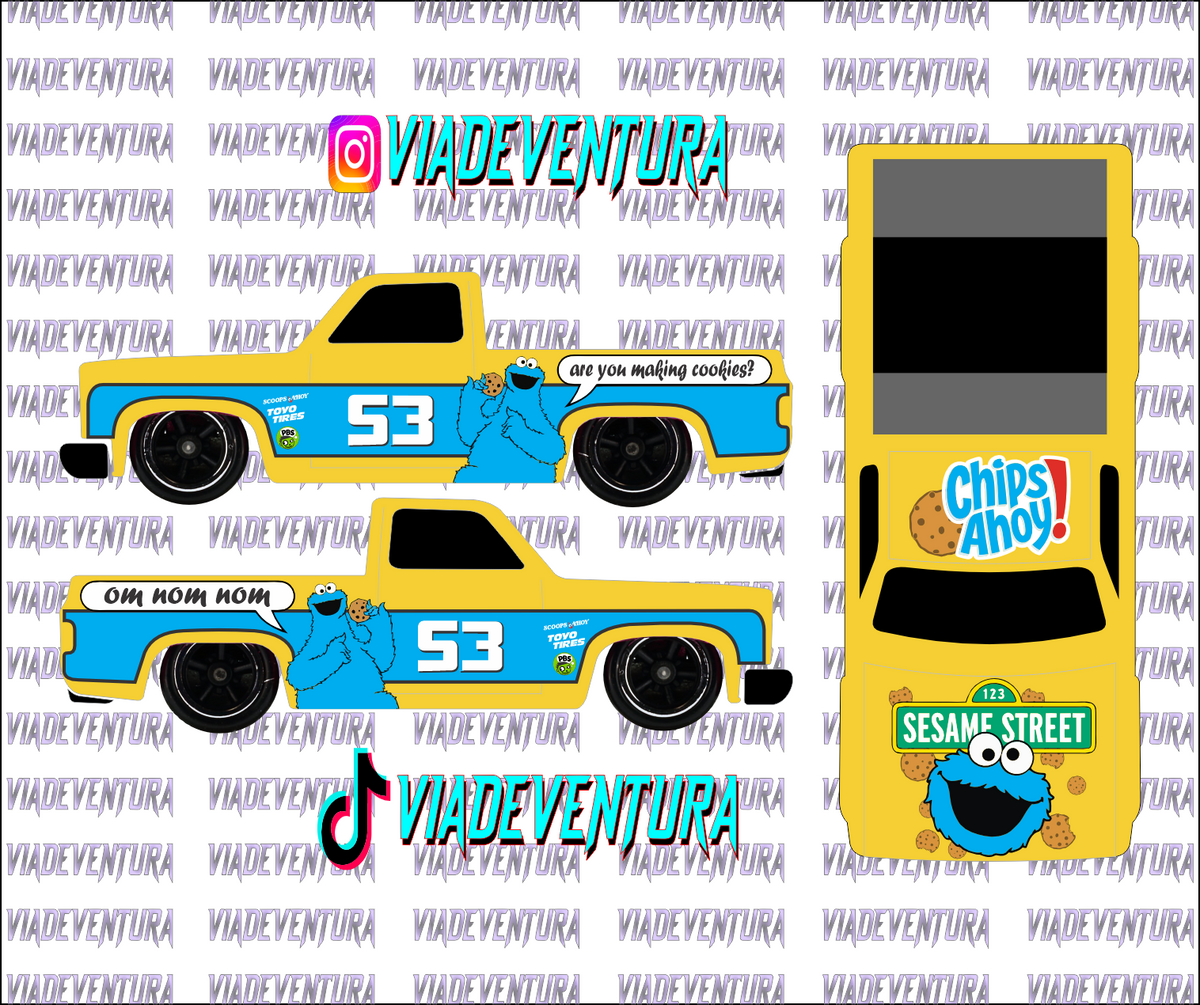 Cookie Monst 1/64 83 Silverado WHITE TONER Universal Waterslide Decal for Hot
