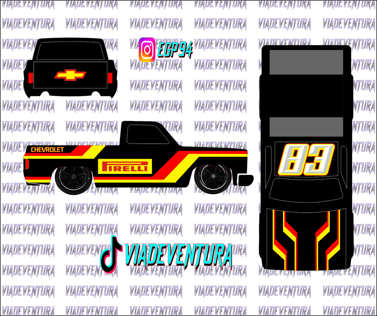 Pirelli Yellow 1/64 83 Silverado WHITE TONER Universal Waterslide Decal for Hot