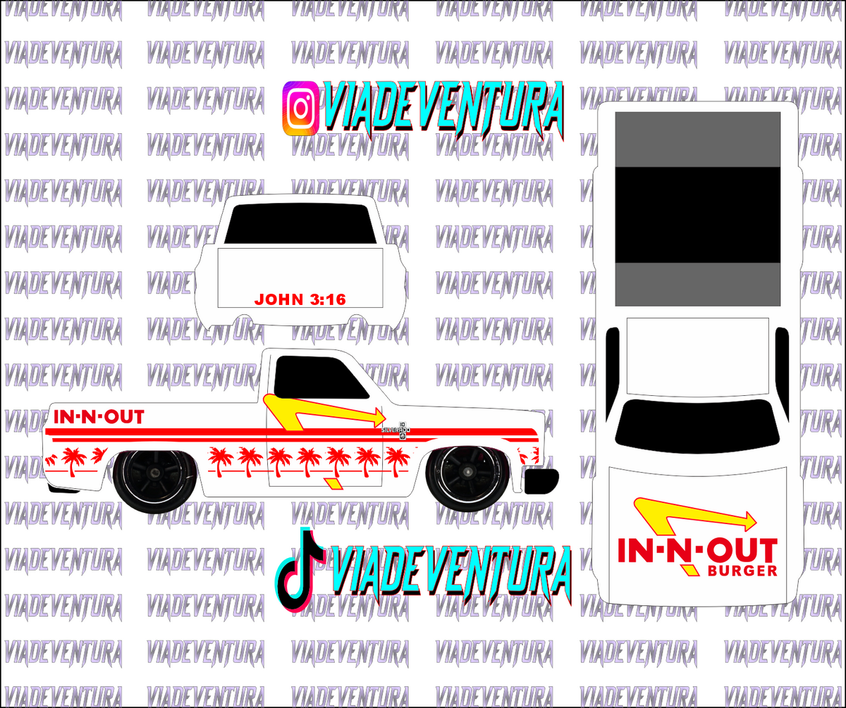 IN N OUT 1/64 83 Silverado WHITE TONER Universal Waterslide Decal for Hot