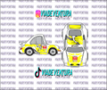 Sketch Rexy Y 1/64 Tooned Porsche WHITE TONER Universal Waterslide Decal for Hot