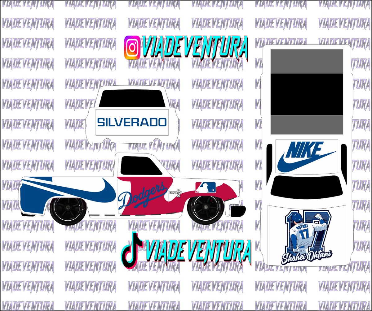 Dodgers 1/64 83 Silverado WHITE TONER Universal Waterslide Decal for Hot