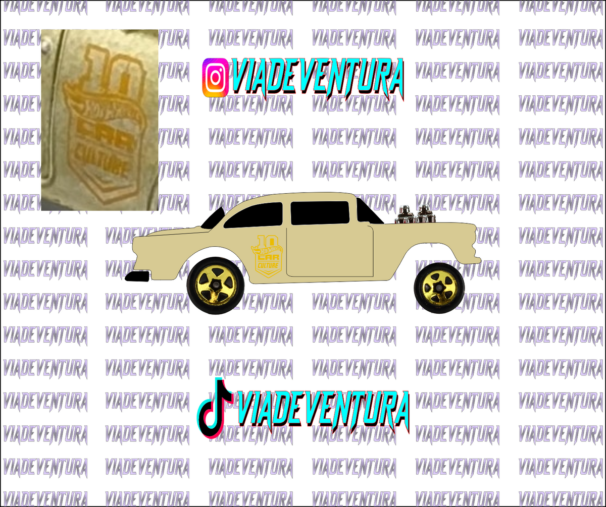 Car Culture Chase Gold 1/64 WHITE TONER Universal WaterSlide Decal for Hot
