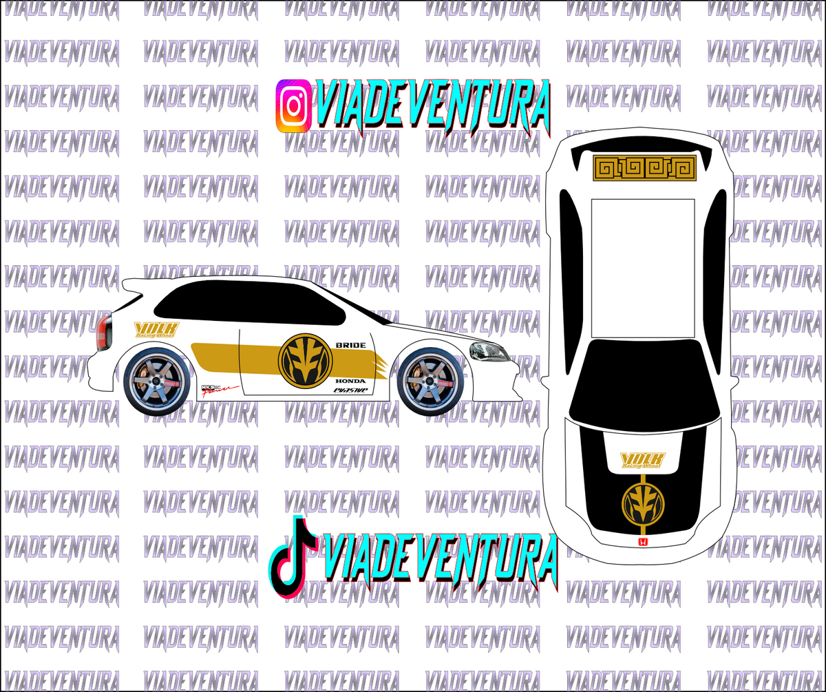 White Power Ranger 1/64 EK9 Civic WHITE TONER Universal WaterSlide Decal for Hot