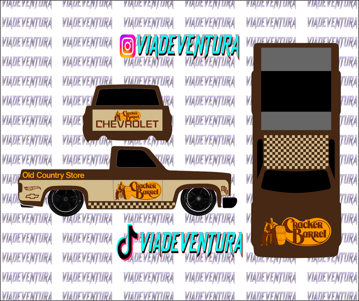 Cracker Barrel 1/64 83 Silverado WHITE TONER Universal Waterslide Decal for Hot