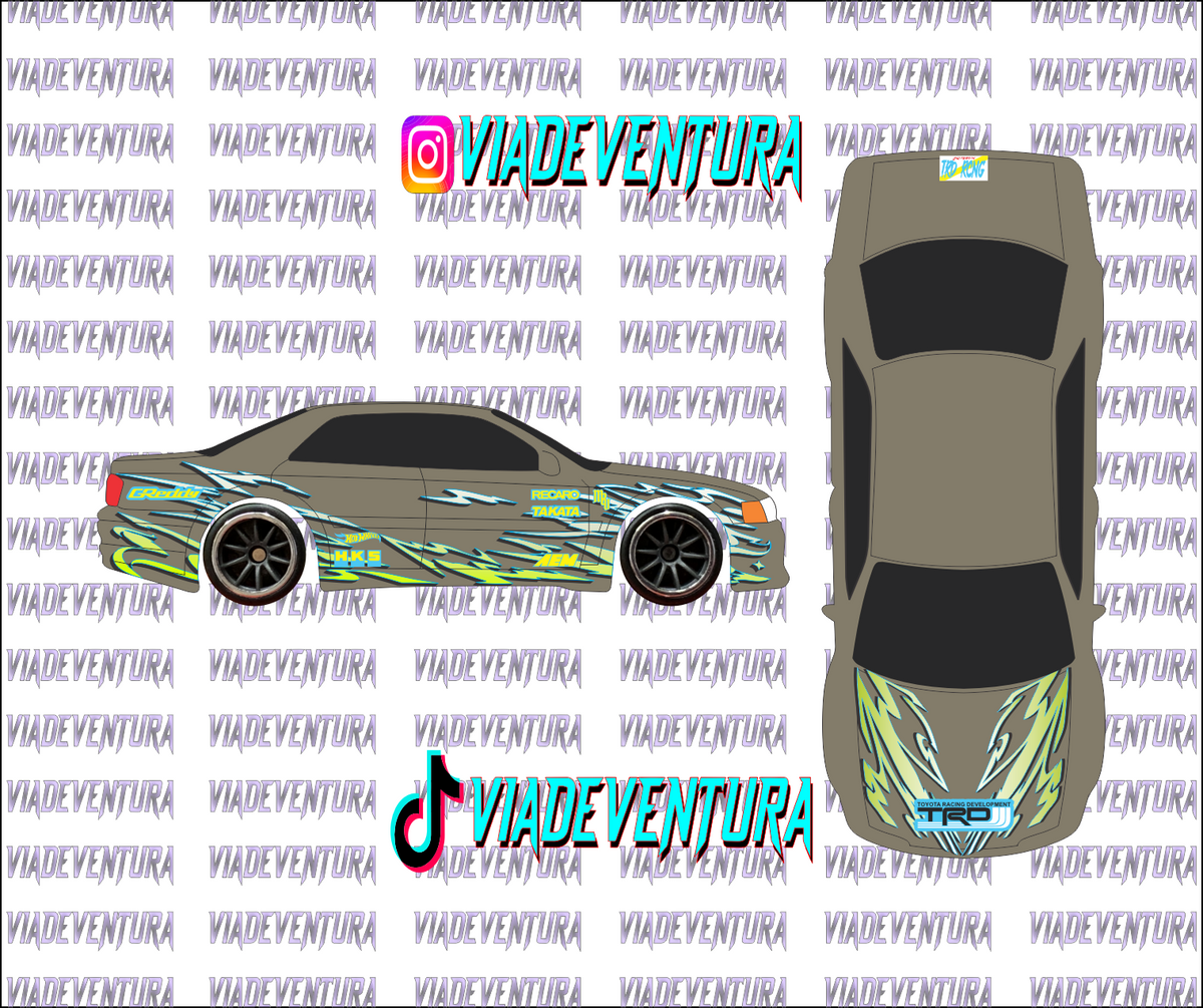 TRD 1/64 Chaser WHITE TONER Universal Waterslide Decal for Hot