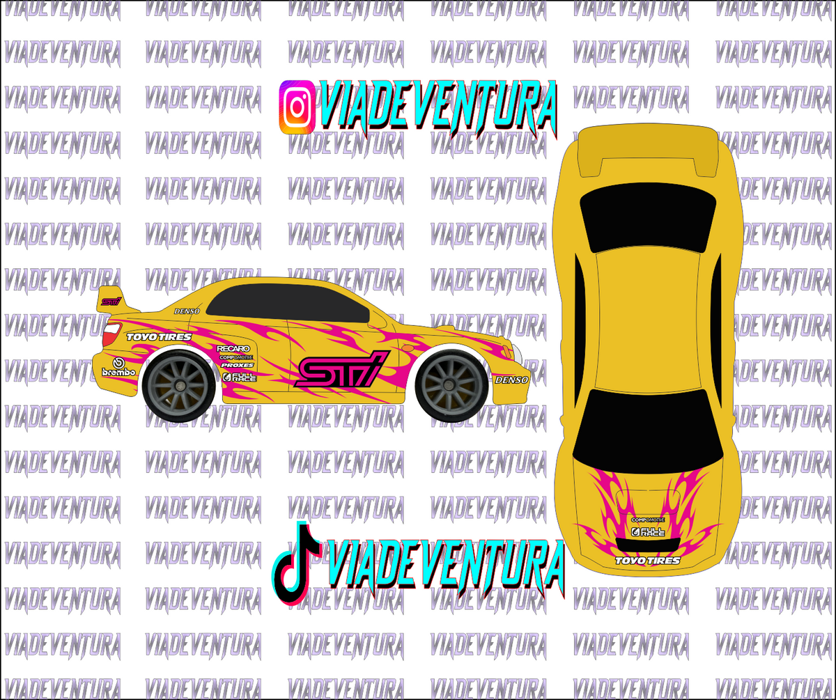 STI 1/64 Subaru Impreza Sdn WHITE TONER Universal Waterslide Decal for Hot
