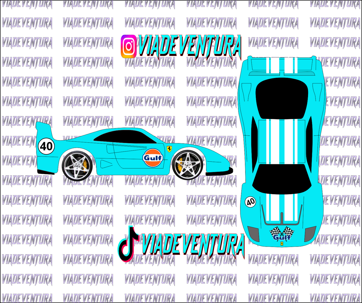 Gulf 1/64 Ferrar F40 WHITE TONER Universal Waterslide Decal for Hot