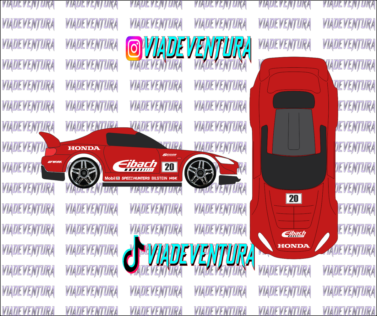 Eibach 1/64 Honda S2000 WHITE TONER Universal WaterSlide Decal for Hot