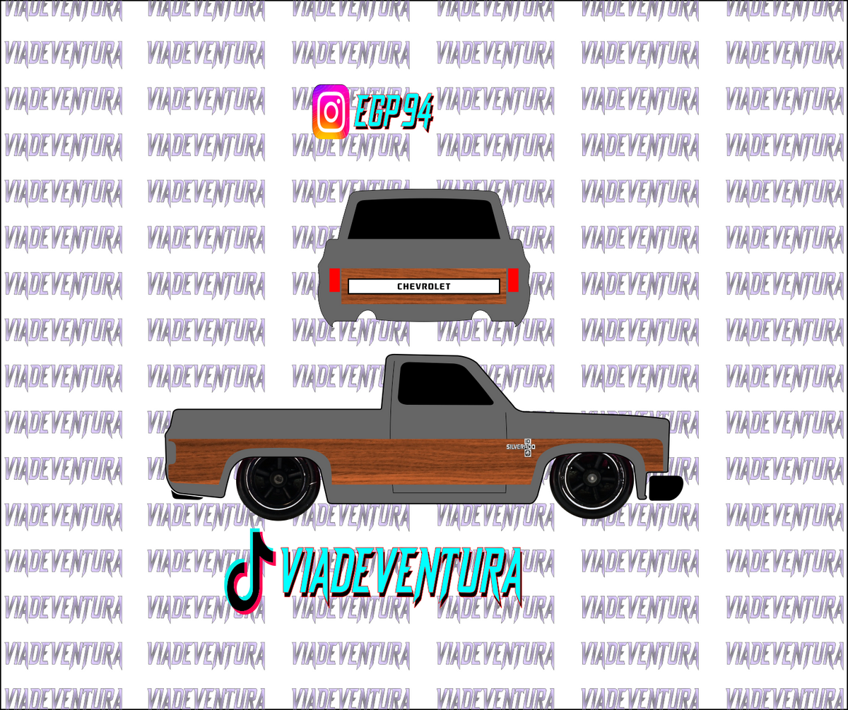 Wood Panel Dark 1/64 83 Silverado WHITE TONER Universal Waterslide Decal fr Hot
