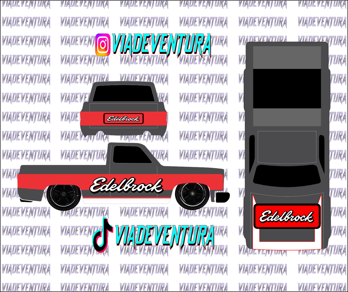 Edelbrock 1/64 83 Silverado WHITE TONER Universal Waterslide Decal for Hot
