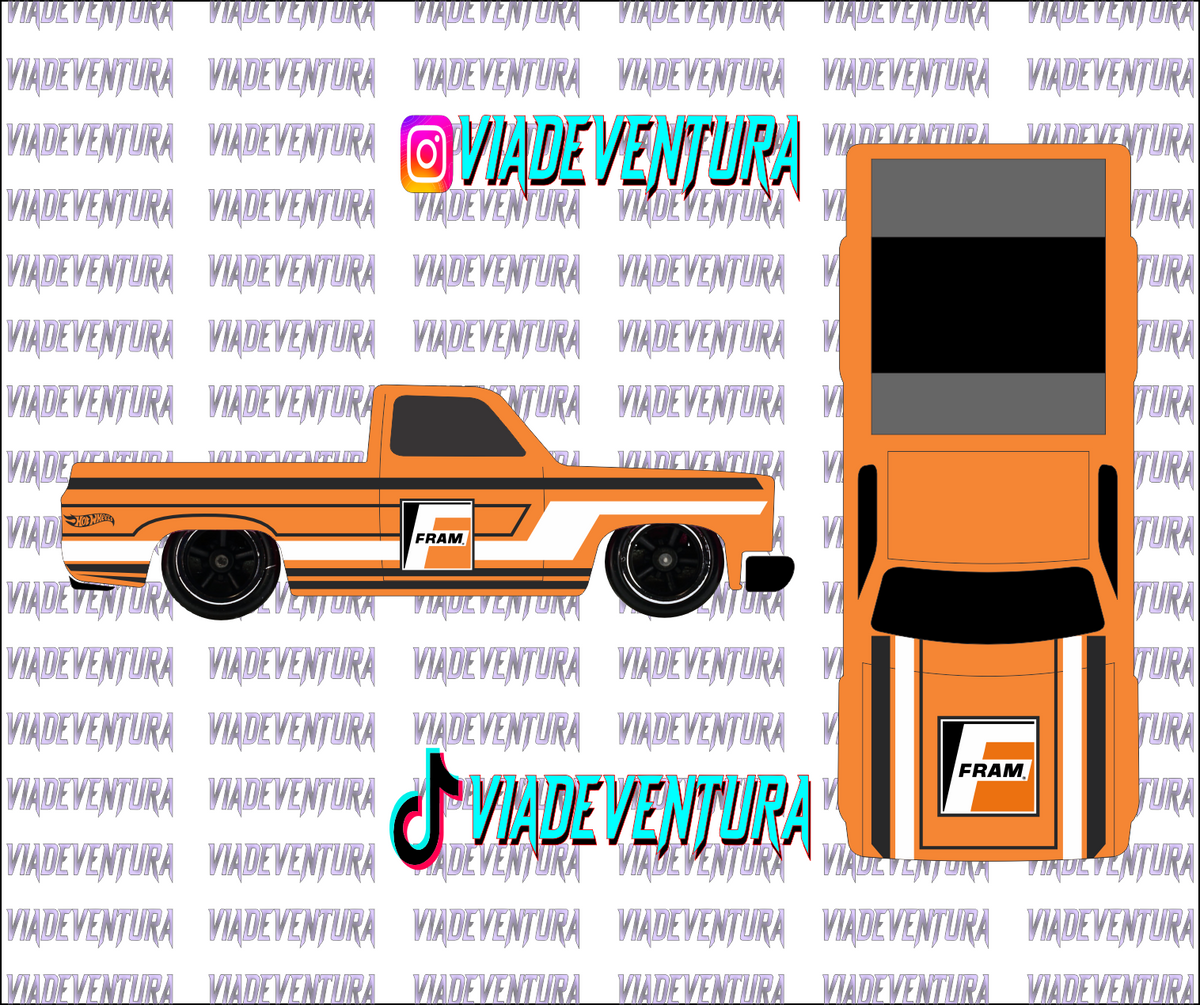 Fram Orange 1/64 83 Silverado WHITE TONER Universal Waterslide Decal for Hot