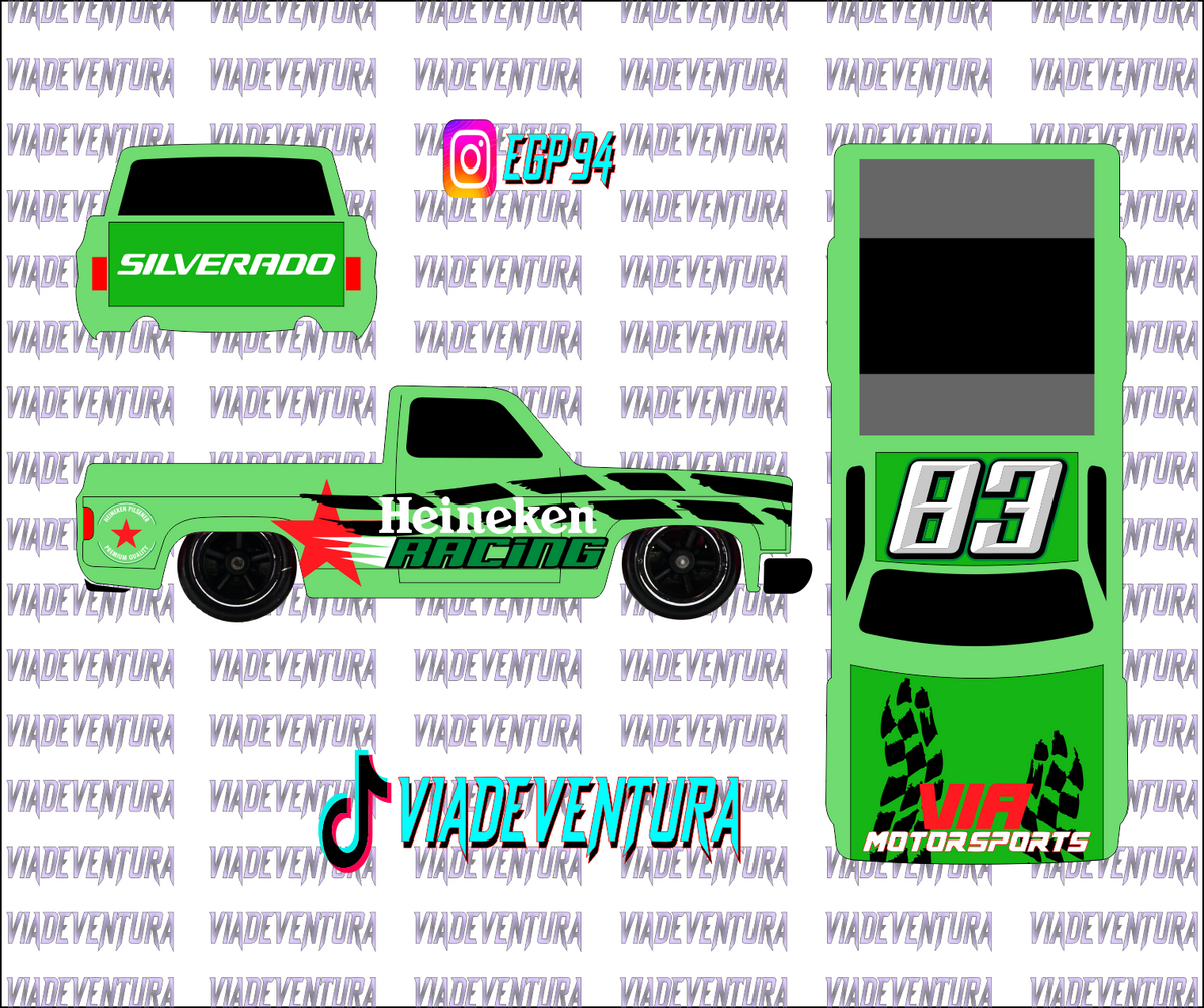 Heineken V1 1/64 83 Silverado WHITE TONER Universal Waterslide Decal for Hot