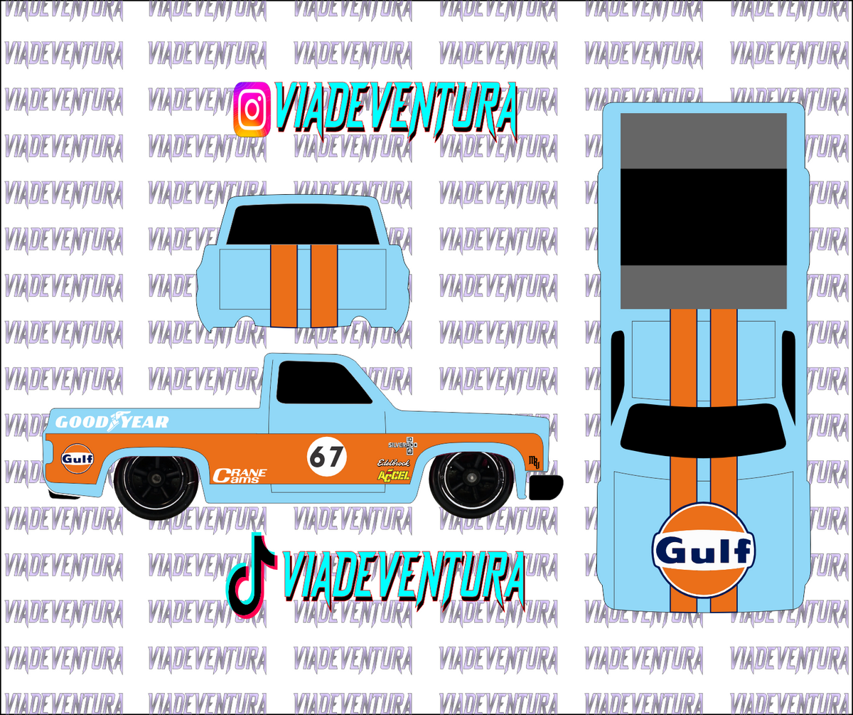 Gulf 1/64 83 Silverado WHITE TONER Universal Waterslide Decal for Hot
