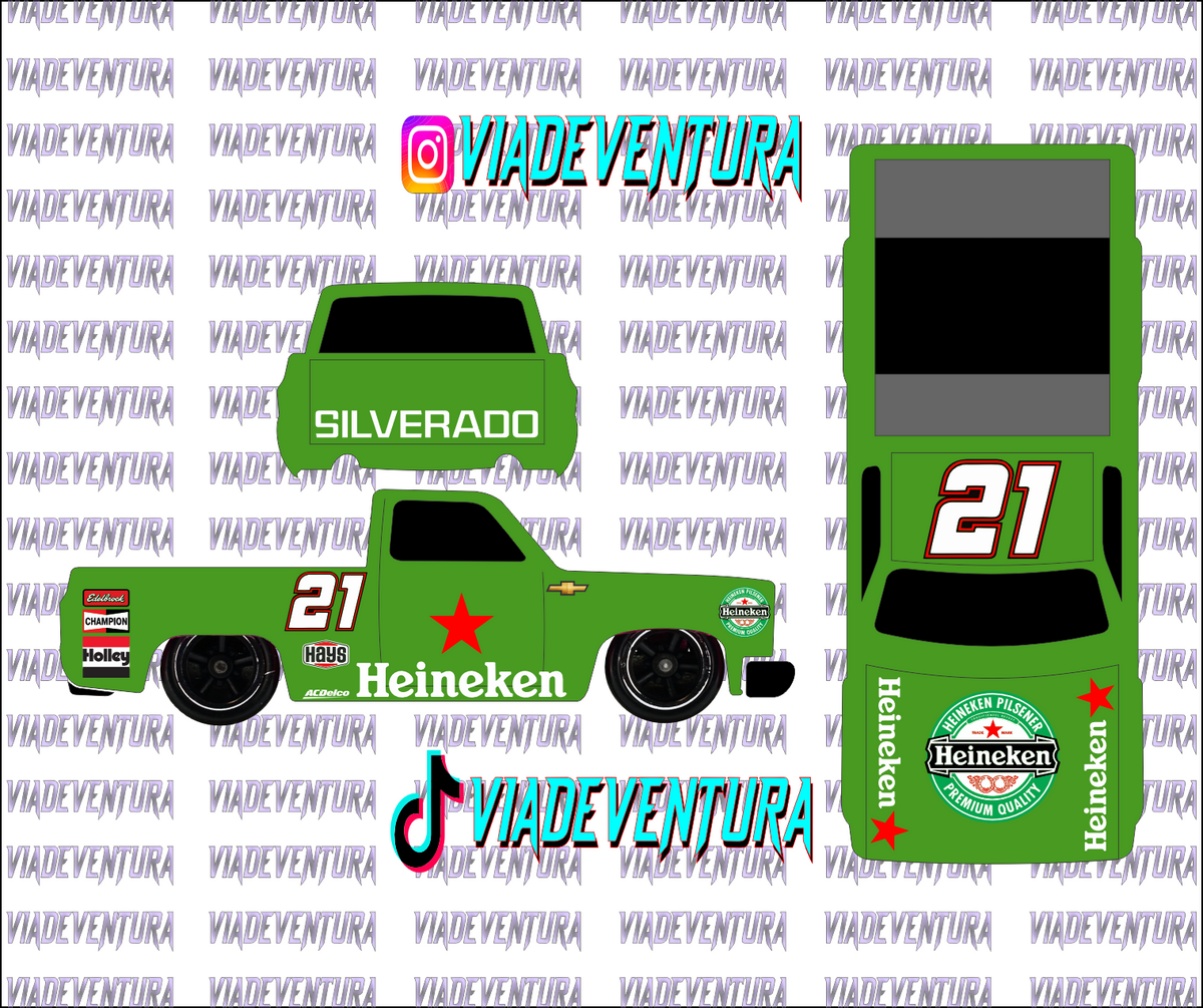 Heineken V2 1/64 83 Silverado WHITE TONER Universal Waterslide Decal for Hot
