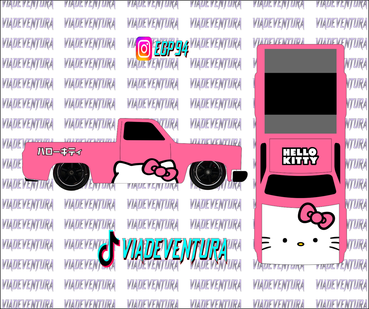 Hello Kitty 1/64 83 Silverado WHITE TONER Universal Waterslide Decal for Hot