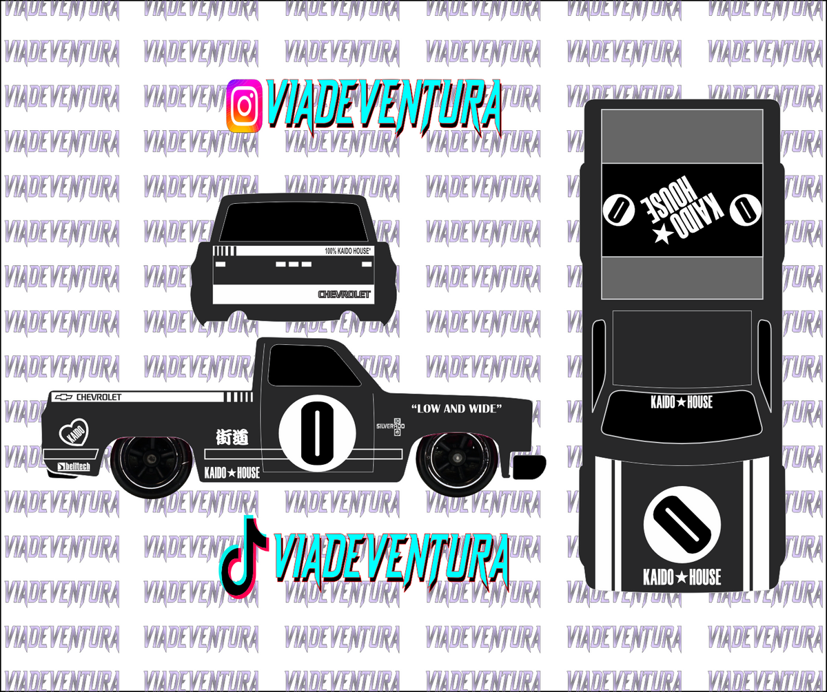 Kaido BLK LD 1/64 83 Silverado WHITE TONER Universal Waterslide Decal for Hot