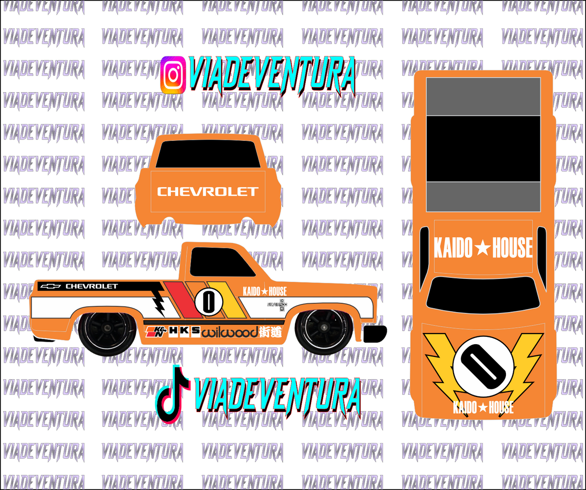 Kaido House 1/64 83 Silverado WHITE TONER Universal Waterslide Decal for Hot