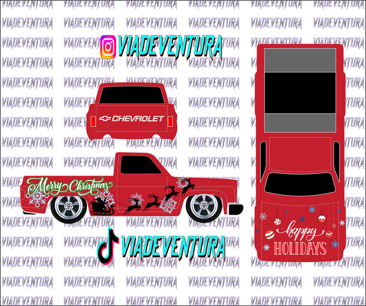 Merry Xmas 1/64 83 Silverado WHITE TONER Universal Waterslide Decal for Hot